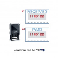 Self Inking Date Stamp 4750P4-L 41x24mm